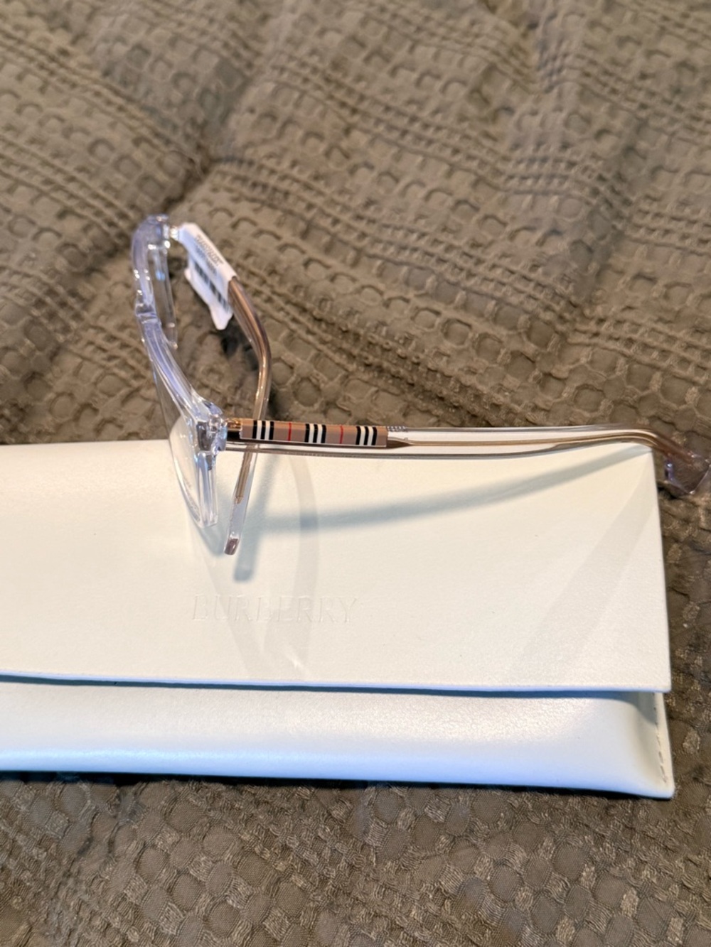 Burberry Clear Crystal Transparent Frame Glasses - Picture 2 of 2
